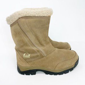 Sorel Womens Waterfall NL1964-250 Brown Pull On Mid Calf Winter Boots Size 7.5